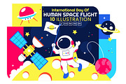 10 Human Space Flight Day, an Object Illustration by denayunebgt (Thumbnail 1 of 4)