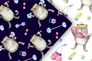 Fitness & Yoga Cats clipart set, an Animal Illustration by Valin Malin (Thumbnail 10 of 14)