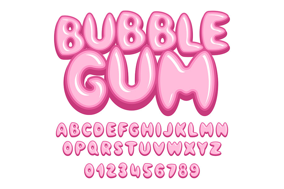 Bubble Gum font, an Icon by Volyk