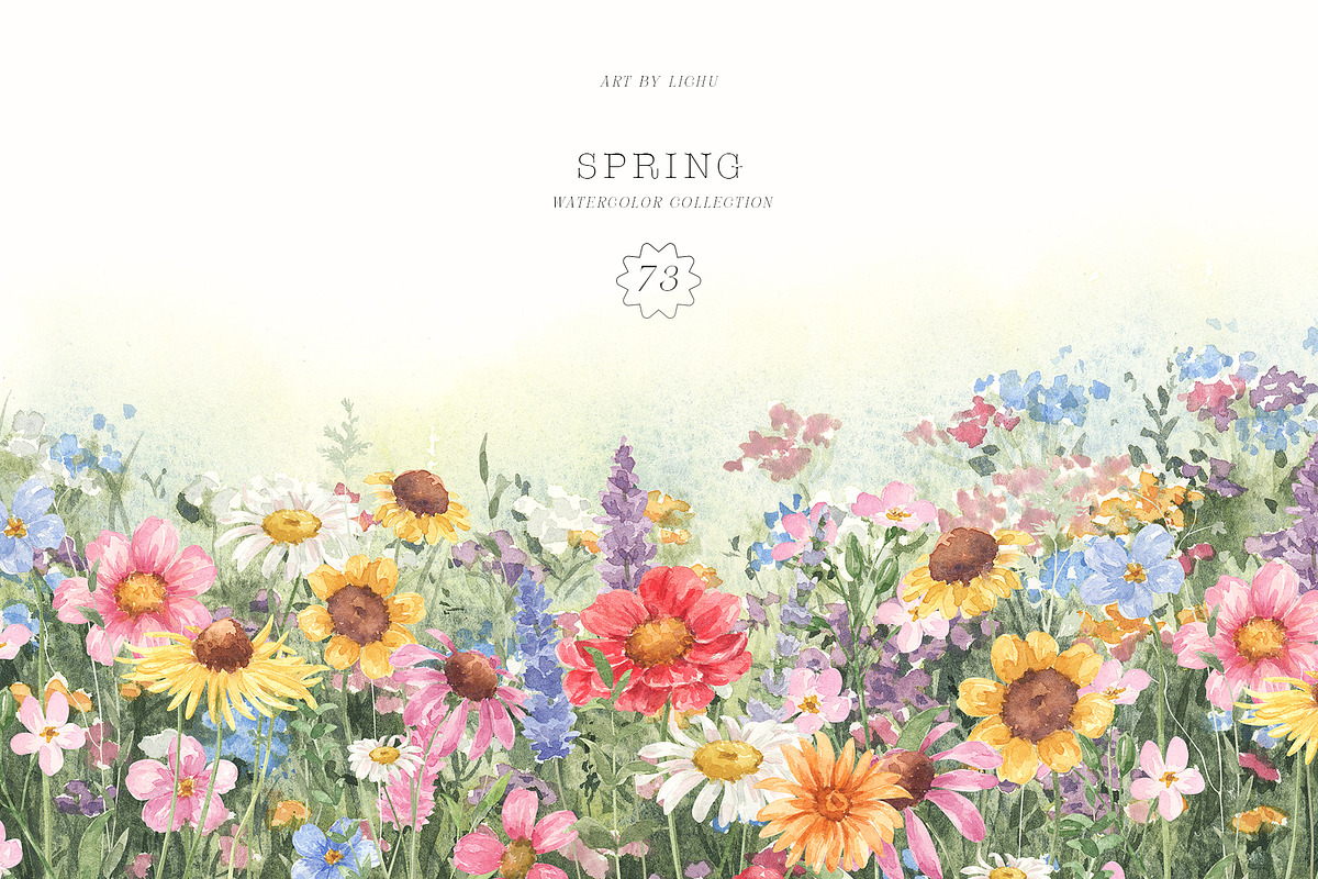 Spring Wildflowers, a Decorative Illustration by LiChu Art (Photo 1 of 18)