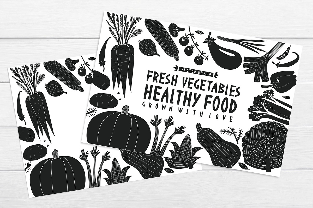 Vegetables Vector Collection, a Food Illustration by Lubov Illustrations Shop (Photo 3 of 6)