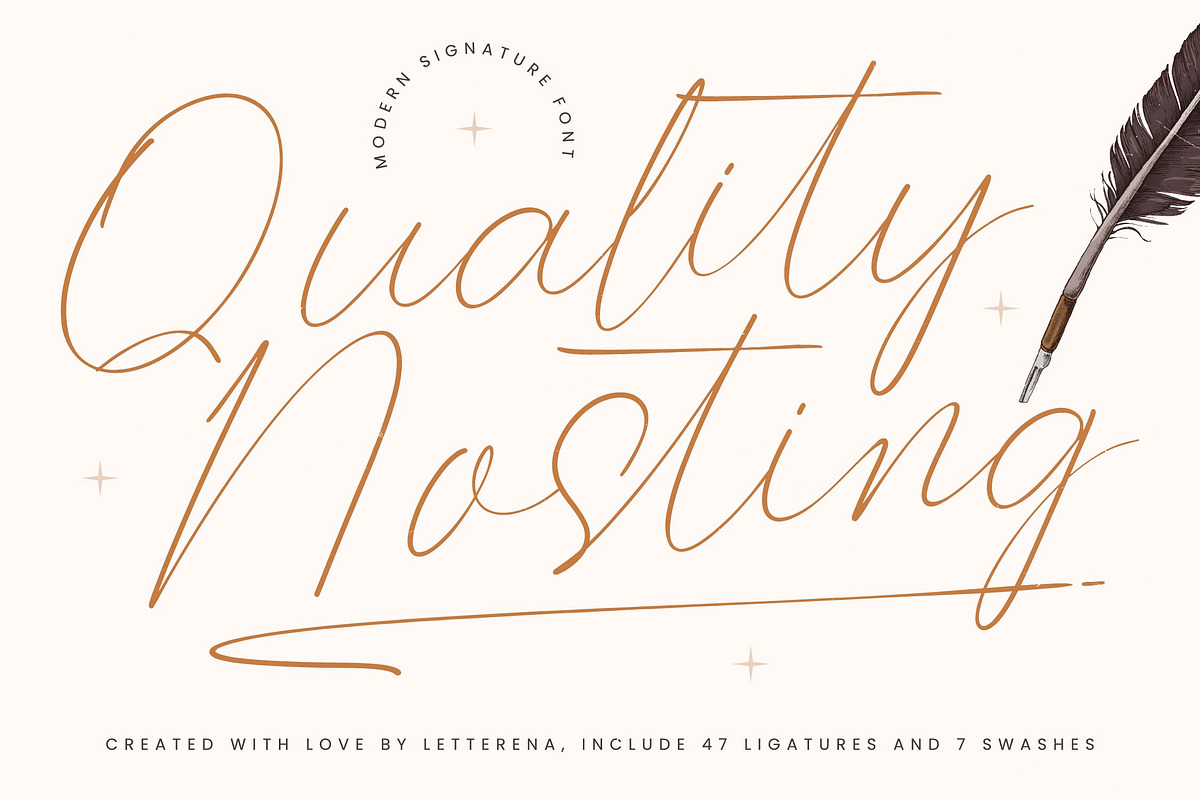 Quality Nosting Modern Signature, a Script Font by Letterena Studios Script (Photo 1 of 15)