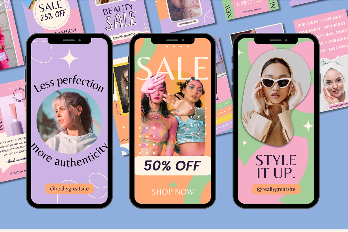 100 Bright Instagram Story Templates, a Templates & Theme by TemplateCastleStore (Photo 4 of 10)