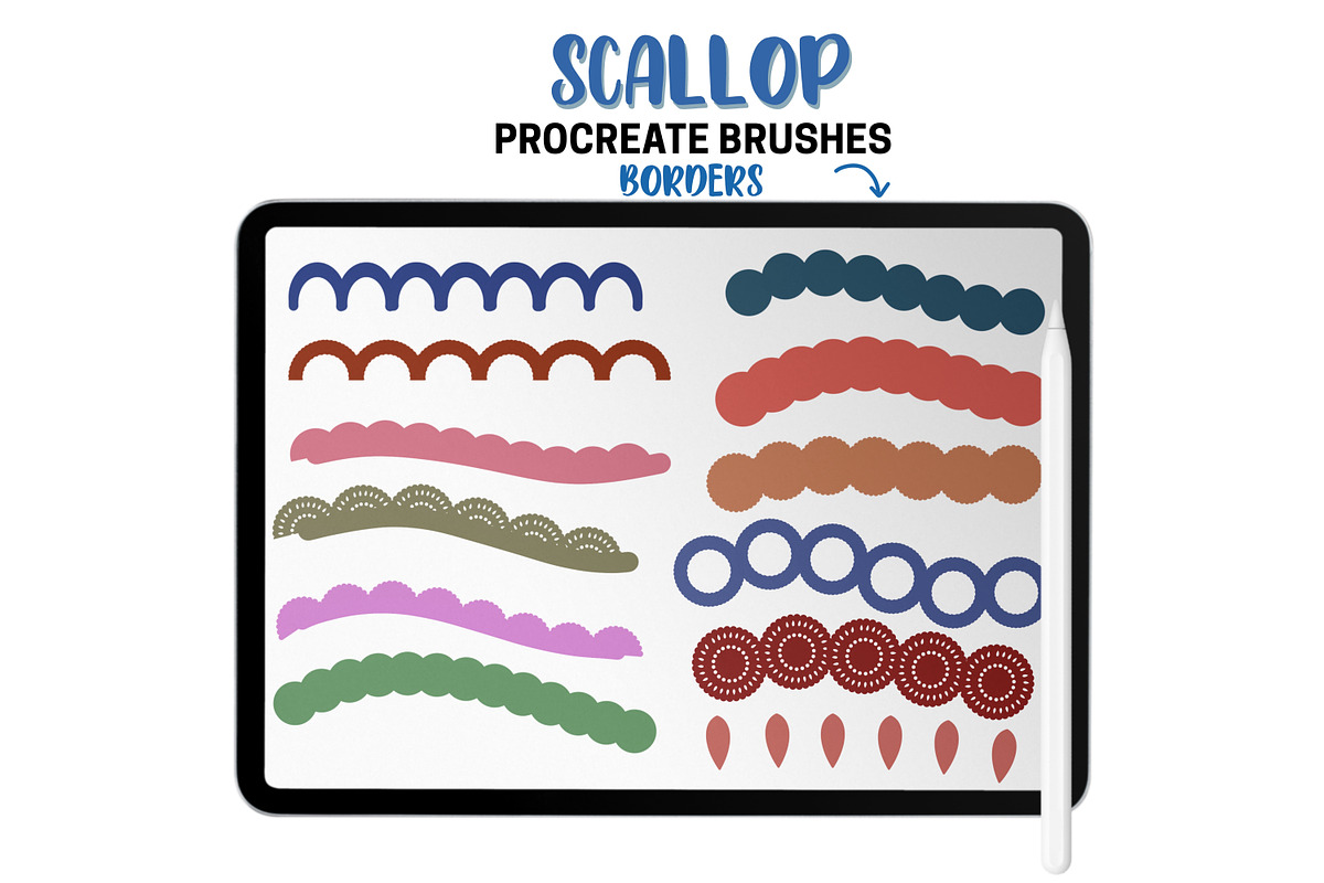 Scallop Pattern Procreate Brushes, a Brush Add-On by Brush Lab (Photo 4 of 9)