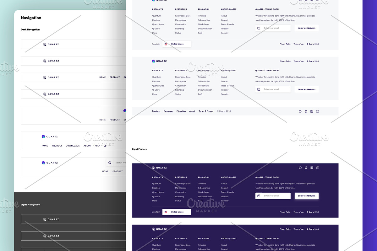 Quartz - Sketch UI Library, an UI Kit Template by nikosaurier (Photo 8 of 8)