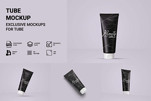 Minimal Cosmetic Tube PSD Mockup, a Packaging Mockup by AKASH-DESIGNS
