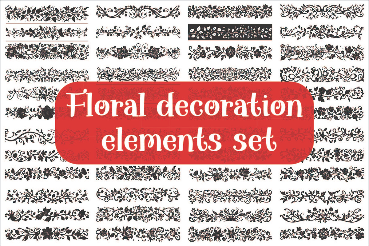 Beautiful floral decoration elements, an Illustration by Amazin_art (Photo 1 of 17)