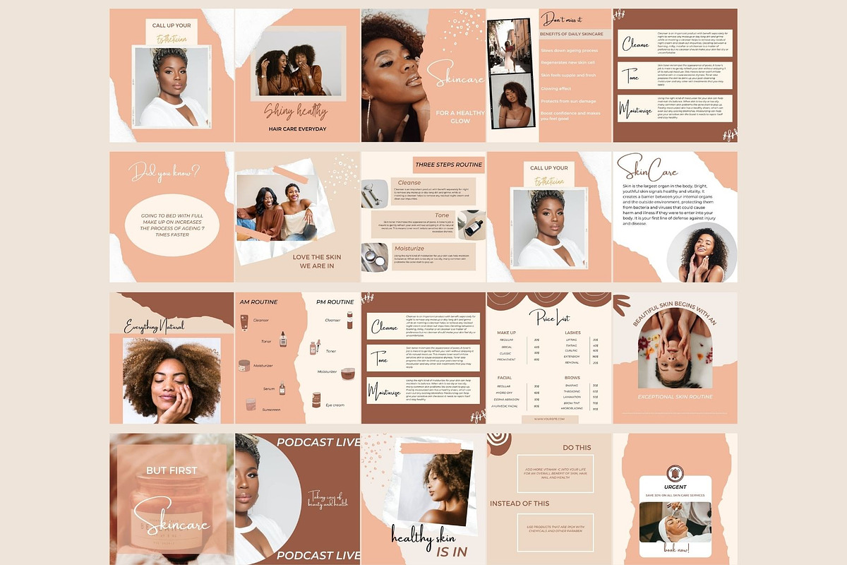 Skincare Instagram Templates Canva, a Social Media Template by Deepa ...