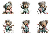 Pastel Watercolor Teddy Bear Clipart, a Seasonal Illustration by CreationArt (Thumbnail 5 of 7)