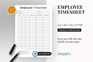 Fillable Employee Timesheet