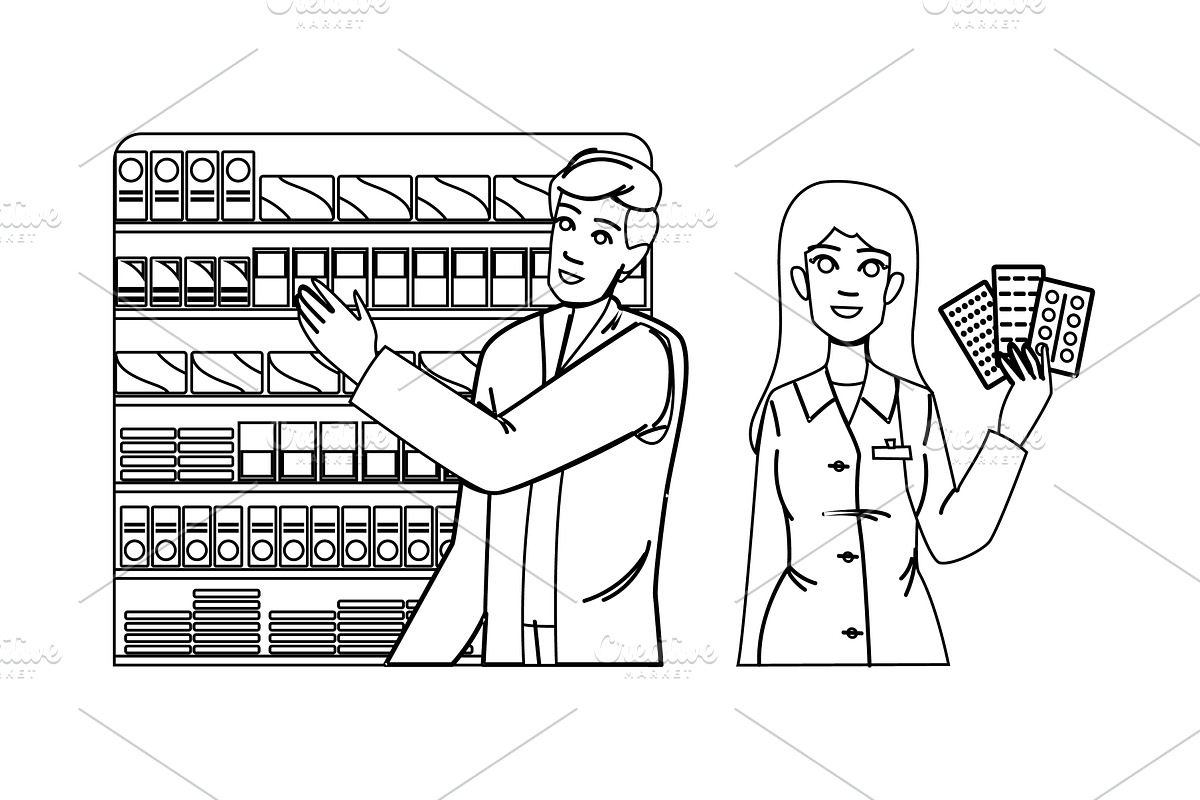drug farmacist medication vector, a Healthcare Illustration by pikepicture