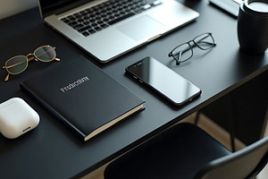 Minimalist Black Productivity Desk, a Photo by Artonix