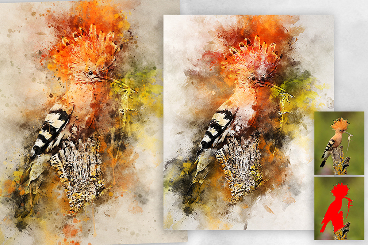 Splatter Watercolor Photoshop Action, an Action Add-On by GorynArt (Photo 12 of 20)