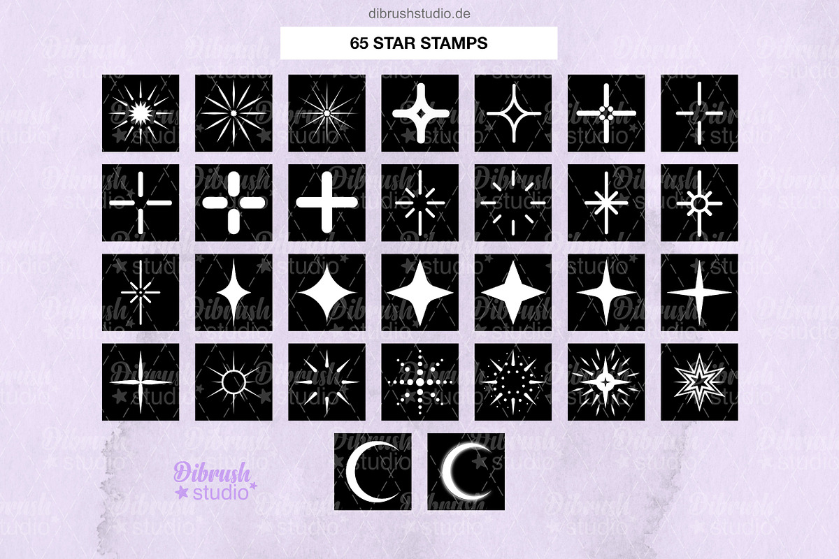 Procreate - Star and Sparkle Brushes, a Brush Add-On by DiBrush Studio (Photo 5 of 6)