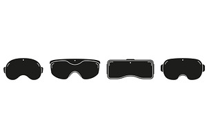 VR Glasses Silhouette Icon Set, a Technology Illustration by Vector Creator