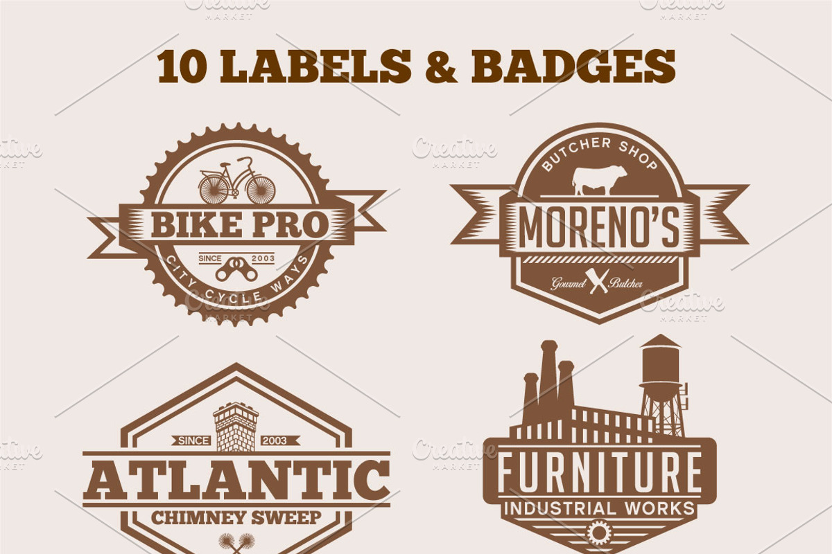 10 LABELS & BADGES VOL2, a Branding & Logo Template by shazi (Photo 1 of 11)