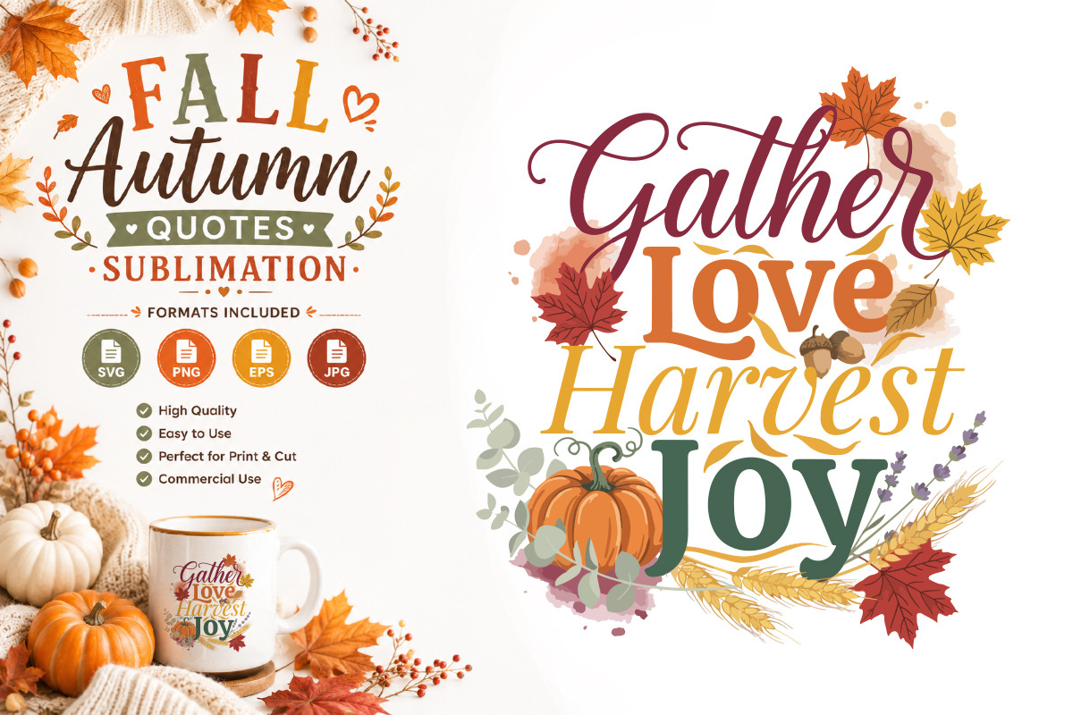 Fall Quotes Sublimation Bundle, a Seasonal Illustration by Actual Pixel (Photo 4 of 16)