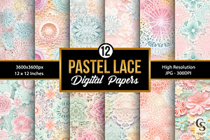 Pastel Lace Pattern Digital Papers