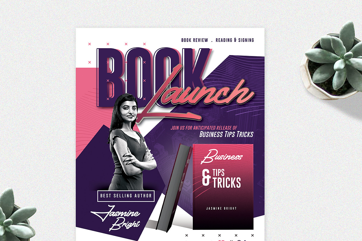 Book Launch Flyer Template, a Flyer Template by Satgur Graphic Design (Photo 6 of 7)