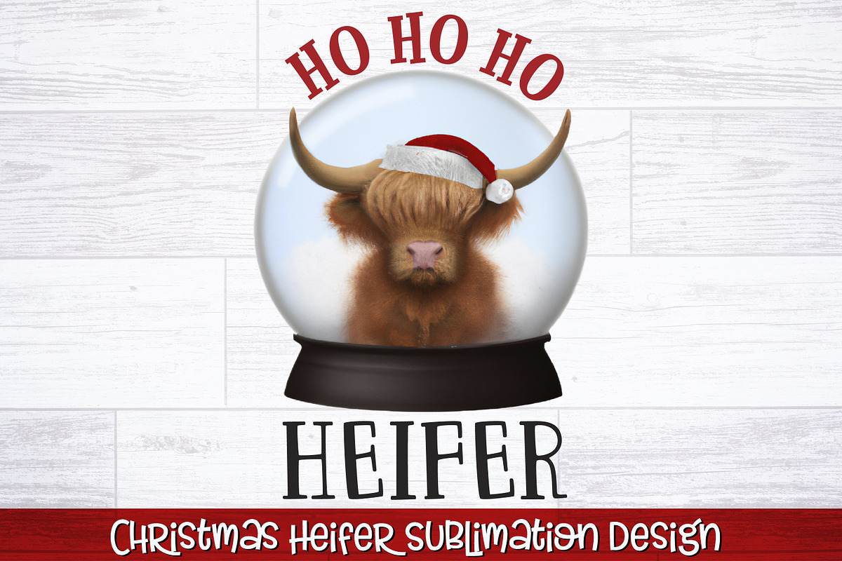 Christmas Heifer Sublimation Bundle, a Seasonal Illustration by RossiGalleria (Photo 5 of 11)