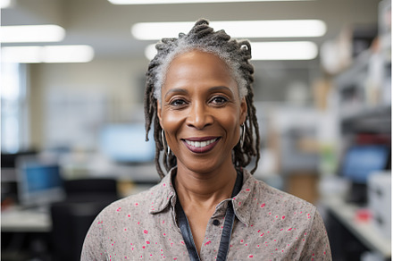 Middle aged black woman smiling, a Person Photo by Lermont51