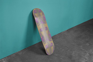 Realistic Skateboard Deck Mockup