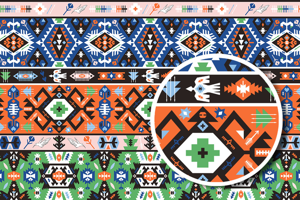 3 Geometric Boho Aztec Patterns, a Pattern Graphic by tomuato (Photo 2 of 4)