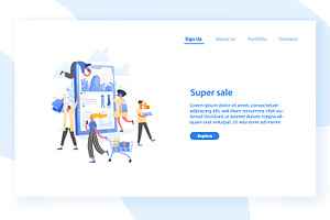 Super sale banner, a Person Illustration by Good Studio