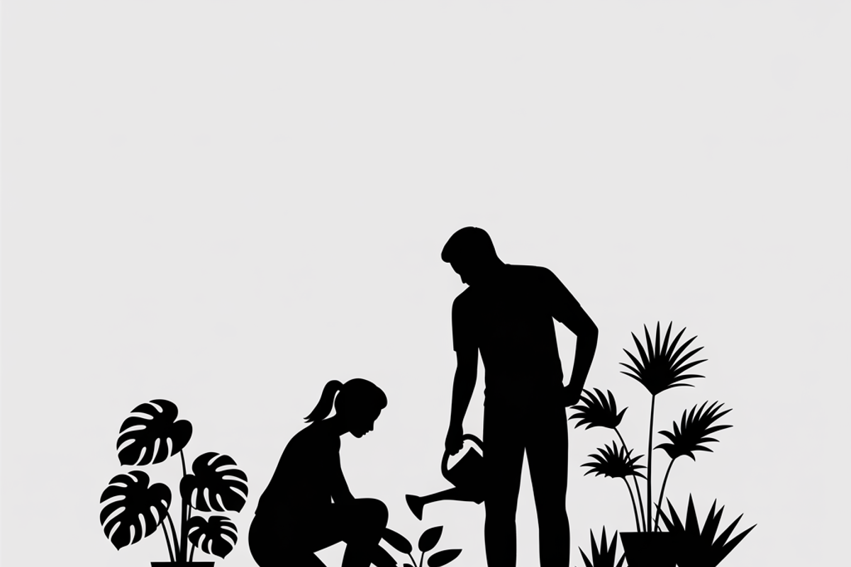 silhouette couple gardening together, an Illustration by Amazin_art (Photo 4 of 11)