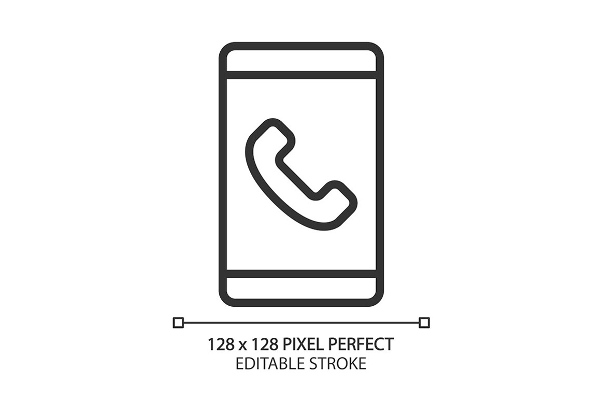 Mobile phone pixel perfect linear, an Icon by IMG Visuals