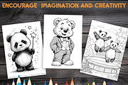 Cute Panda Coloring Pages for Kids, an Animal Illustration by LA Design (Thumbnail 6 of 10)