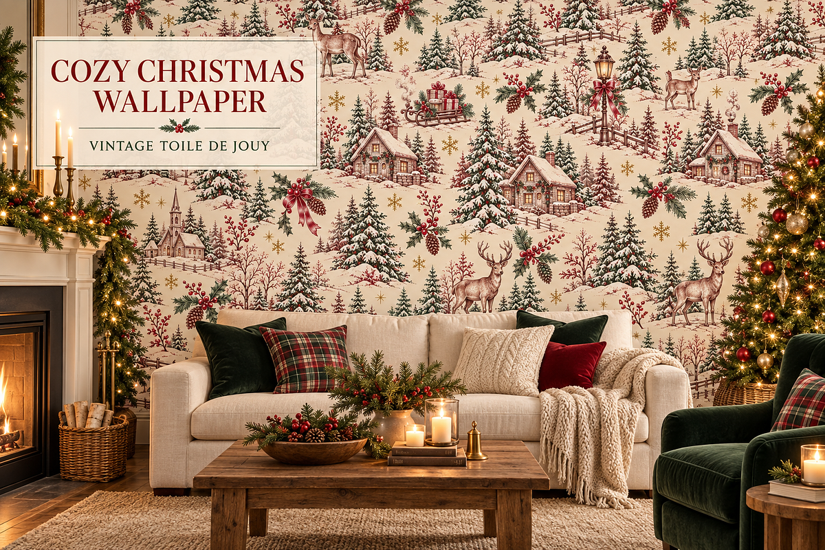 Vintage Holiday Toile Pattern Bundle, a Pattern Graphic by Olya Creative (Photo 9 of 31)