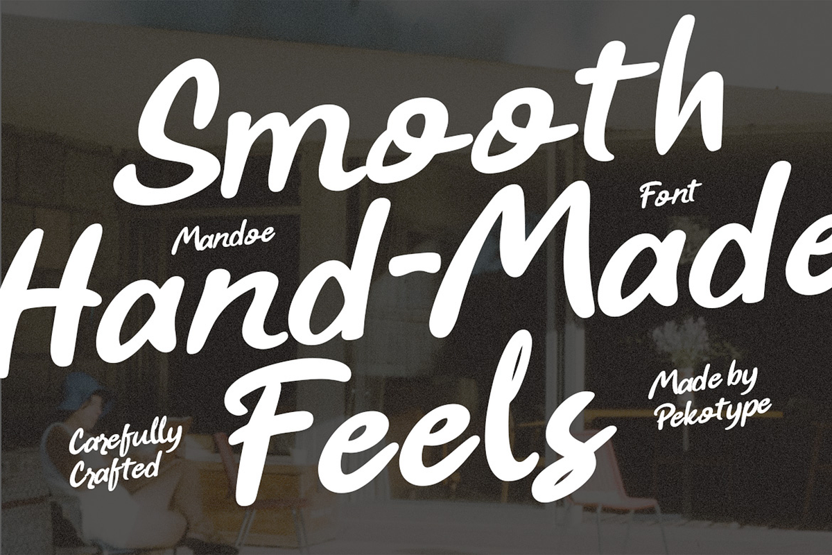 Mandoe - Bold Rounded Script Font, a Script Font by Pekotype