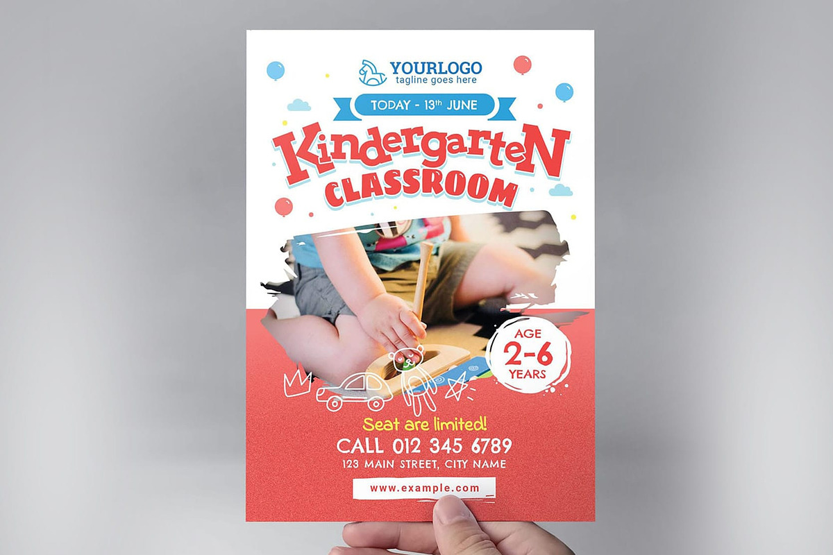 Kindergarten Flyer Templates, a Flyer Template by BrandPacks (Photo 2 of 10)