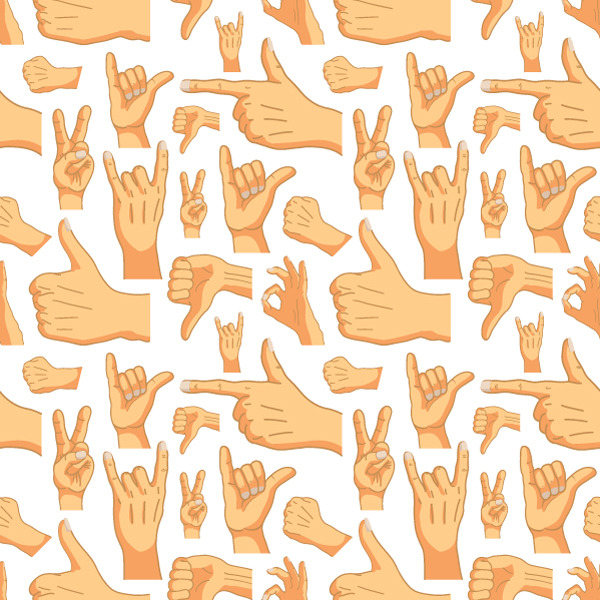 Common cartoon hand signs, a Pattern Graphic by BestPics