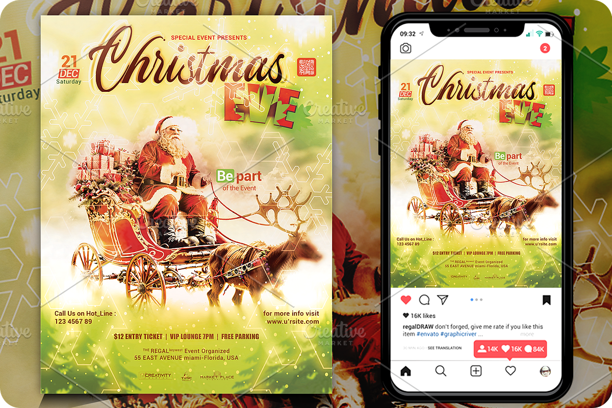 Christmas Event Flyer, a Flyer Template by regalDRAW (Photo 1 of 6)