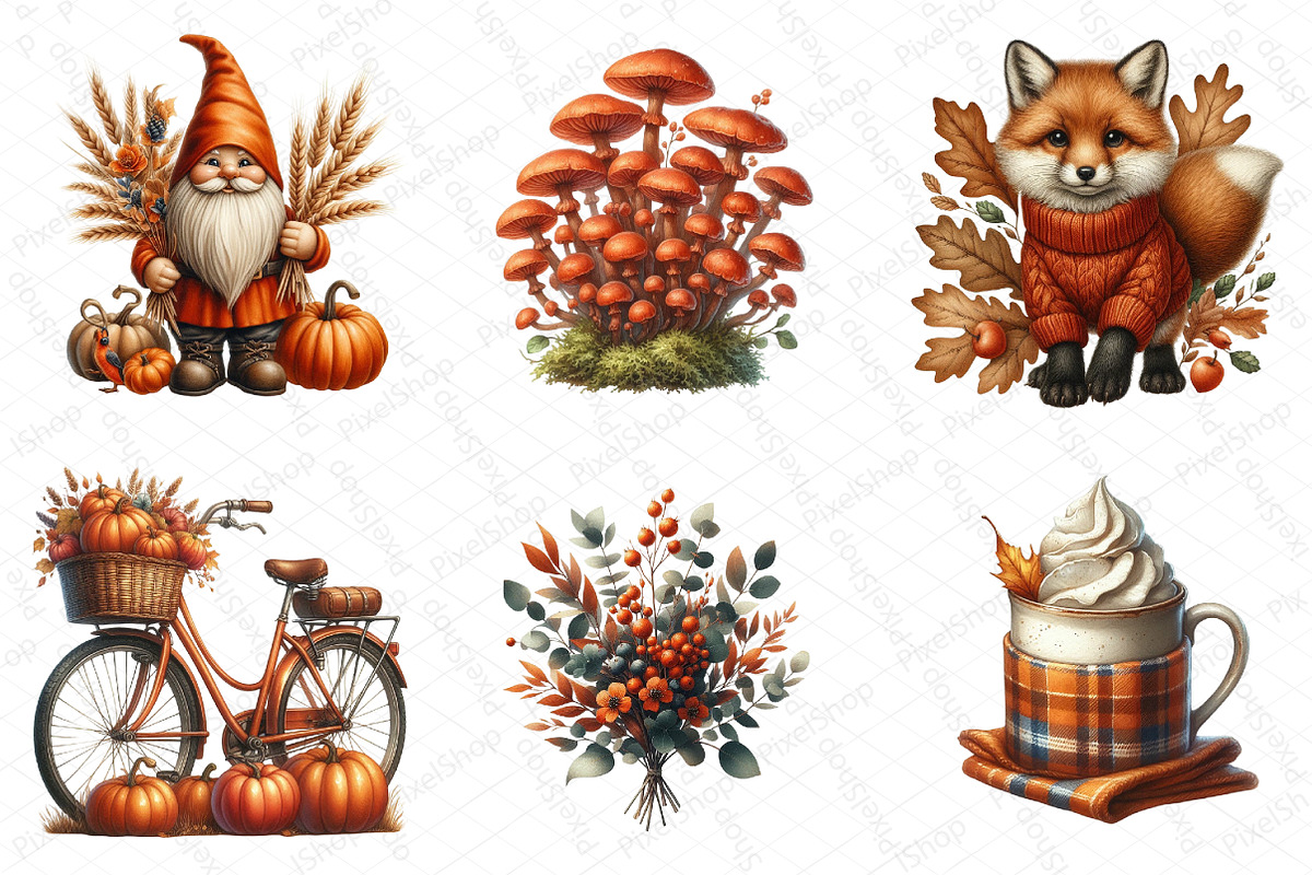 Burnt Orange Autumn Sublimation Clip, an Illustration by DreamPrint404 (Photo 6 of 6)