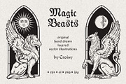 Magic Beasts Engraving Style Vector, an Animal Illustration by Croisy (Thumbnail 1 of 8)
