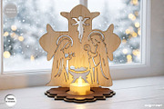 Nativity Cross Candle Holder Bundle, a Decorative Illustration by svgocean (Thumbnail 3 of 4)