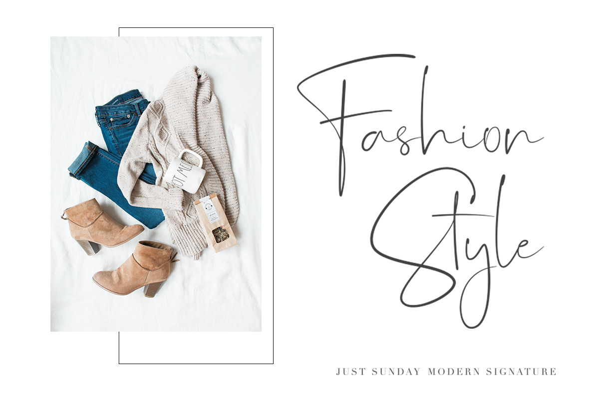 Just Sunday - Family Modern Script, a Script Font by Dharmas Foundry (Photo 11 of 16)