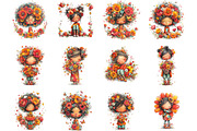 38 Whimsical Girl and Flower Spring, an Illustration by Designking (Thumbnail 3 of 5)