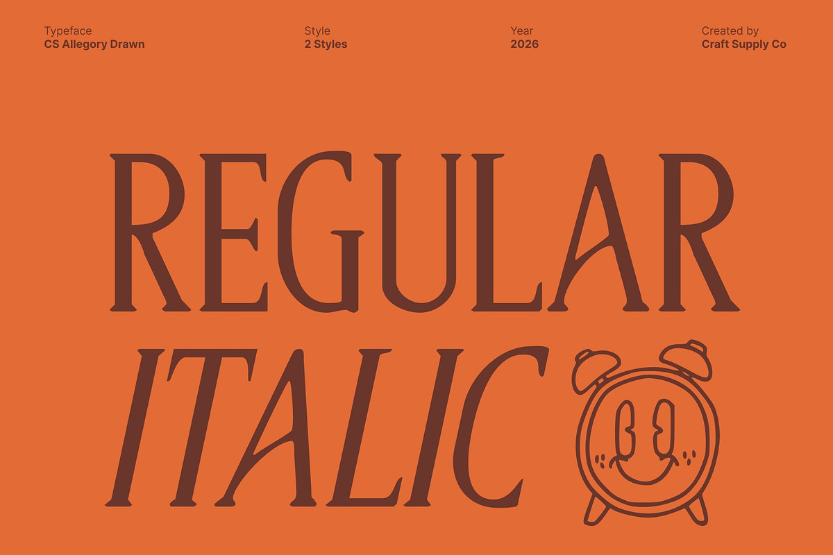 CS Allegory Drawn, a Serif Font by Craft Supply Co. (Photo 3 of 8)