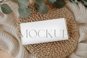 Chocolate Bar Mockup on Woven Basket, a Product Mockup by TatiMockup