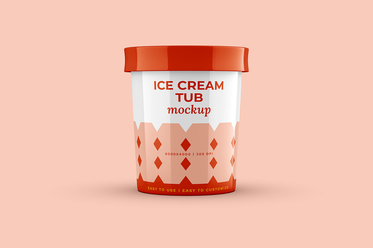 Ice Cream & Food Tub Mockup Set, a Cups & Container Mockup by Illusiongraphic (Photo 2 of 18)