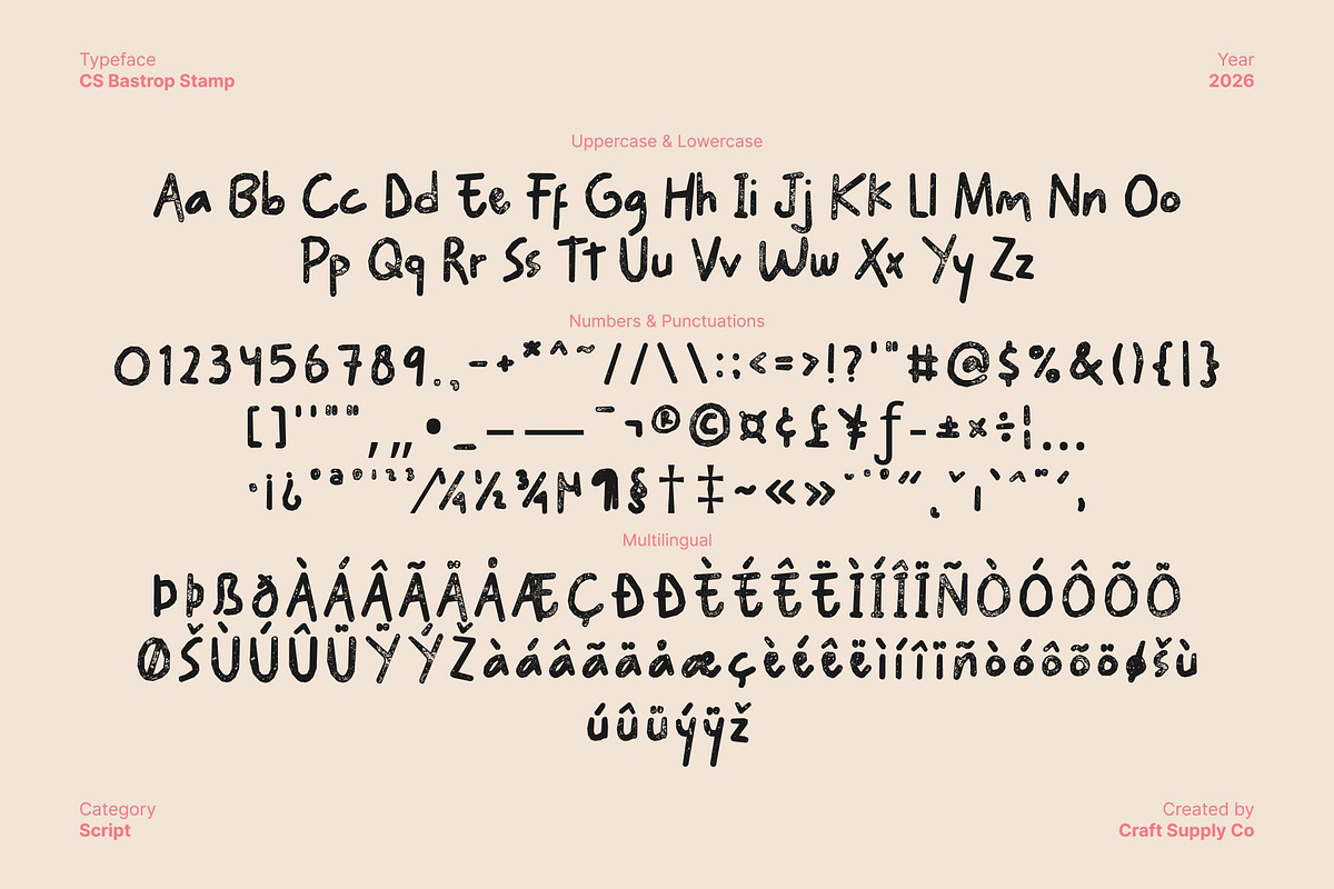 CS Bastrop Stamp, a Handwritten Font by Craft Supply Co. (Photo 8 of 8)