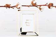 Gold frame cotton mockup ♥, a Print Template by JustLikeMyDesktop (Thumbnail 1 of 2)