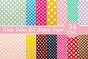 White Polka Dot Digital Paper, a Pattern Graphic by fashionaddict (Thumbnail 1 of 6)