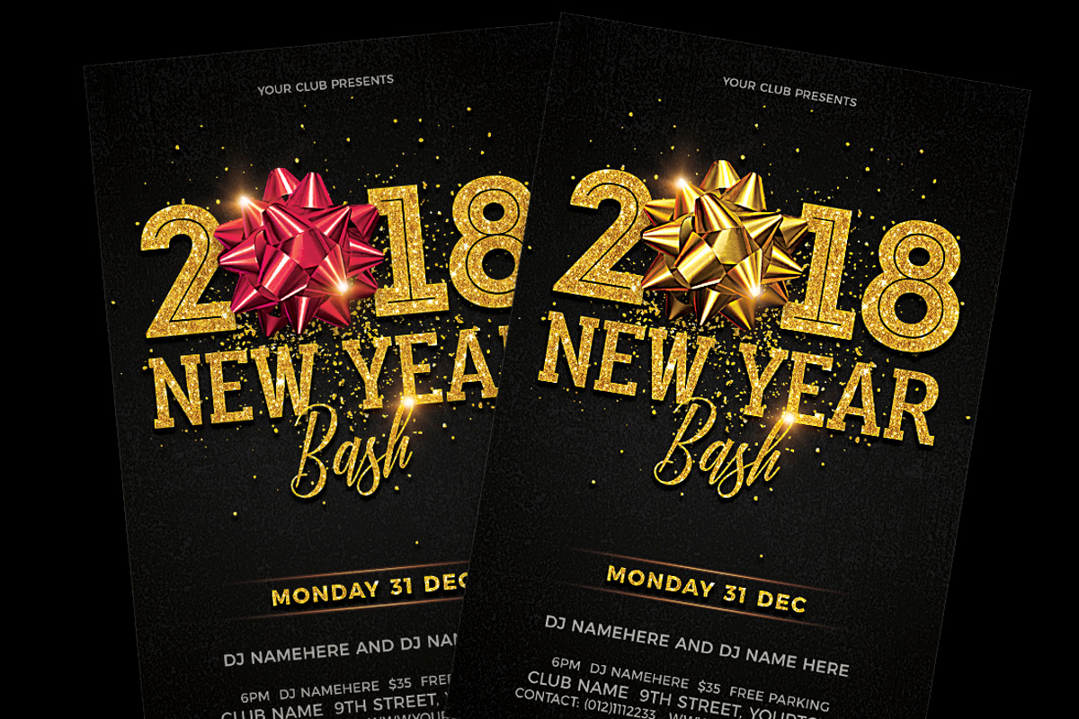 New Year Bash Flyer Template, a Flyer Template by DesignWorkz (Photo 2 of 2)