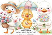 Whimsical Summer Duck Clipart, an Illustration by GatewayDesign (Thumbnail 1 of 5)