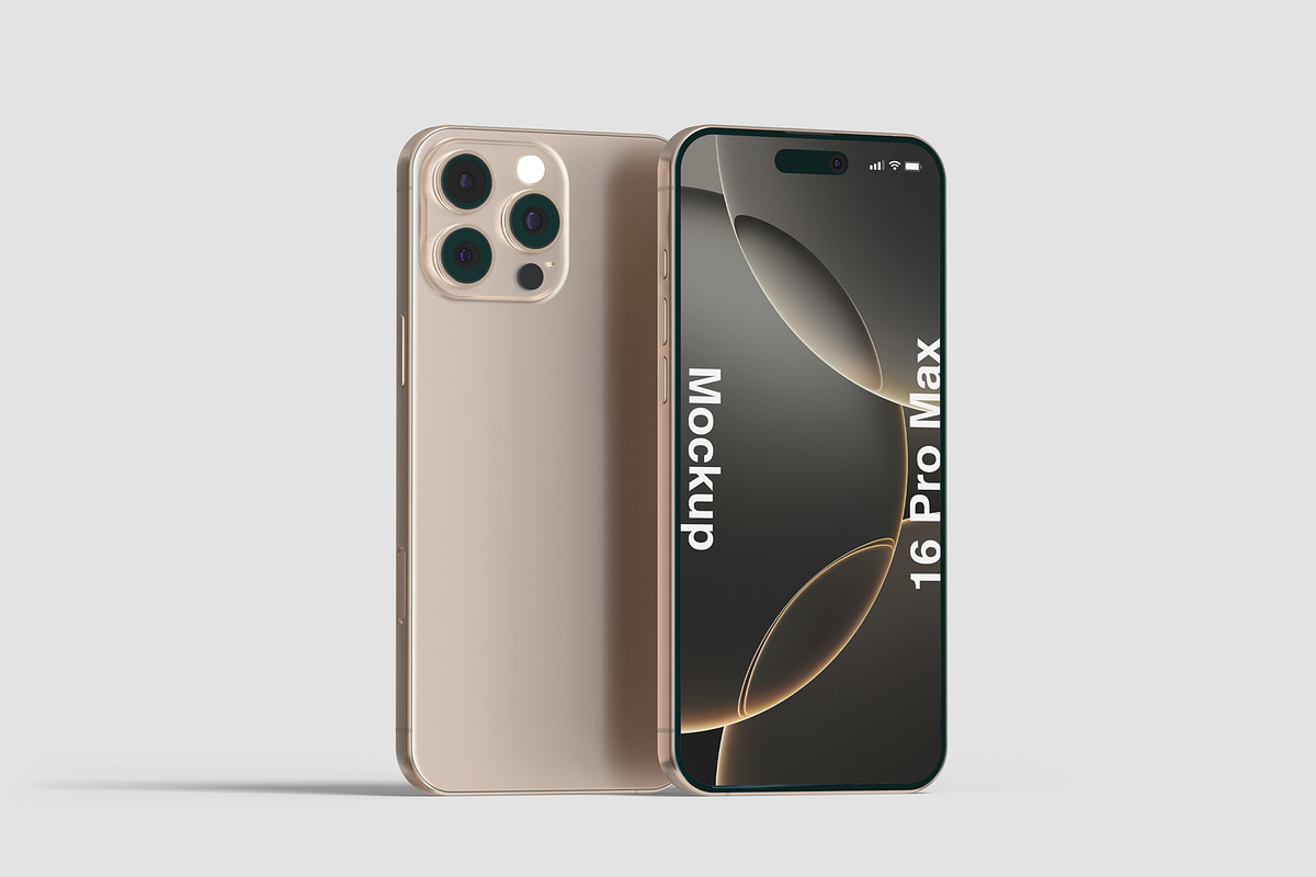iPhone 16 Pro Max Mockups, an iPhone Mockup by graphiccrew (Photo 8 of 16)
